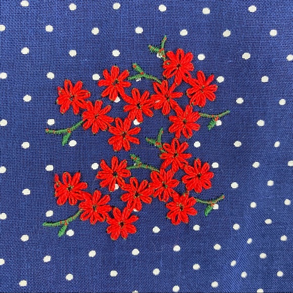 VTG 70s Country Set Polka Dotted Floral Maxi Skirt - Picture 8 of 16